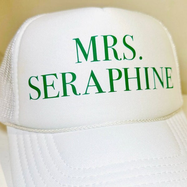 custom Mrs. trucker hat | bride personalized hats | foam panel mesh back | perfect for brides to be!