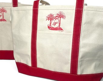 Custom Embroidered Canvas Tote Bag – Personalized with Icons, Initials, Text