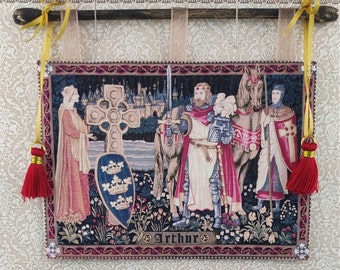 King Arthur tapestry, miniature, dollhouse, 1/12 scale