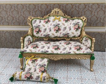 Dollhouse Victorian armchair, miniature scale 1/12 dollhouse