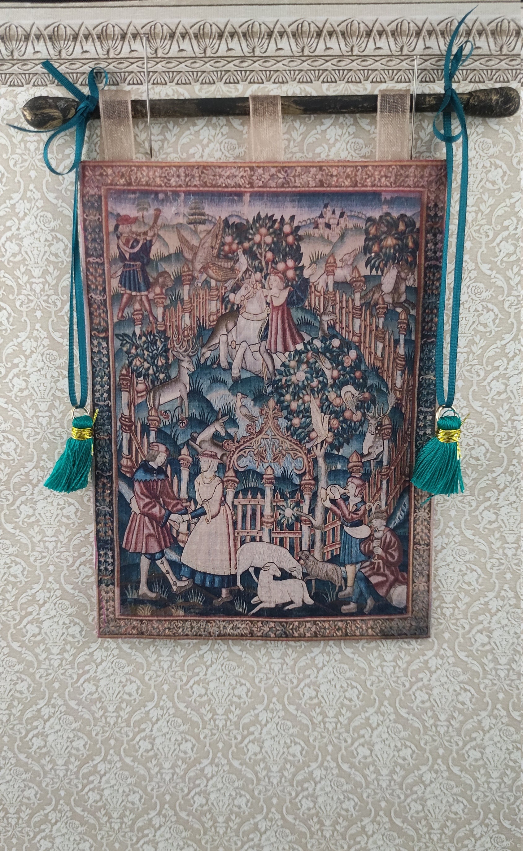 Miniature Victorian Tapestry, Dollhouse, 1/12 Scale Etsy