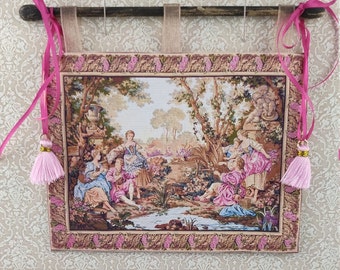 Victorian dollhouse tapestry, 1/12 scale miniature