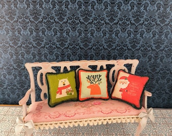 miniature decorative cushions, 1/12 scale for dollhouse