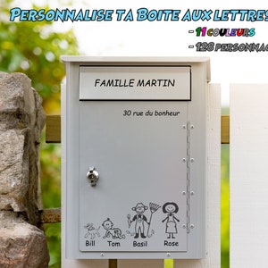 Adesivos Familiares Personalizados: 11 cores + 100 caracteres! Criações únicas para suas caixas de correio, carros, etc...!