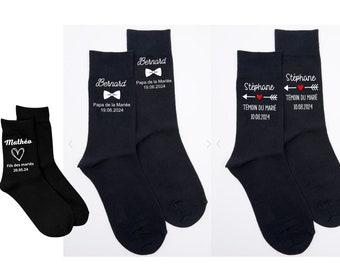 A beautiful pair of socks for your best days. Personalized sock, married, best man dad and child!