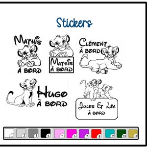 Adesivo auto personalizzato: bimbo a bordo con nome, 11 colori. Adesivi per bambini per un'auto personalizzata