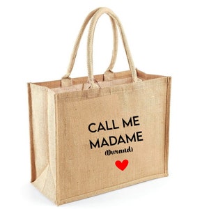 Personalized burlap tote bag customizable text Large personalized tote Customizable tote / Dispatch within 24 hours image 2