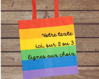 Personalized rainbow tote bag, a must-have for all color lovers!