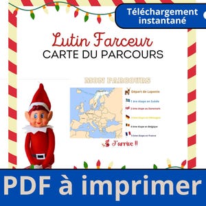 Carte du Monde "Mon Parcours" : Suivez le Voyage Magique de votre Lutin !-PDF