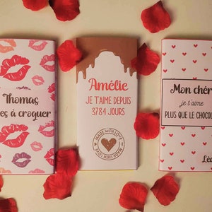 Personalized chocolate bar for Valentine’s Day: a gourmet and romantic gift