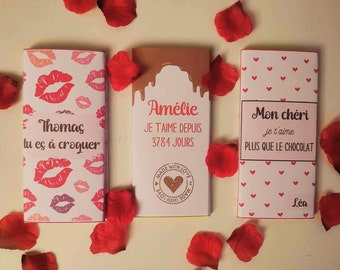 Personalized chocolate bar for Valentine’s Day: a gourmet and romantic gift