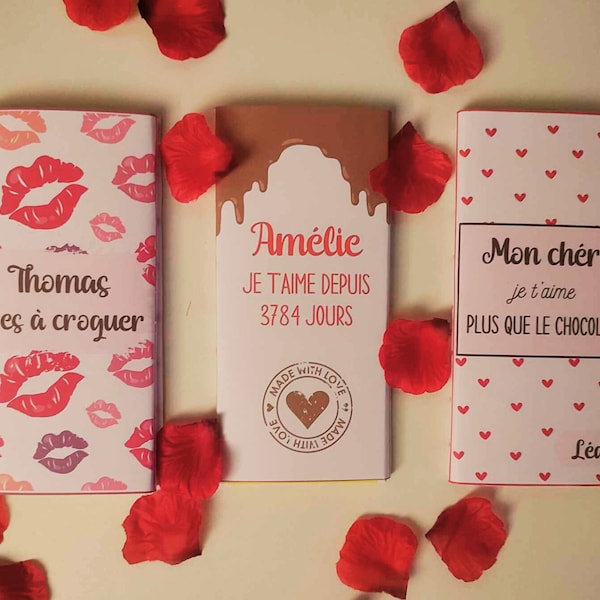 Personalized chocolate bar for Valentine’s Day: a gourmet and romantic gift