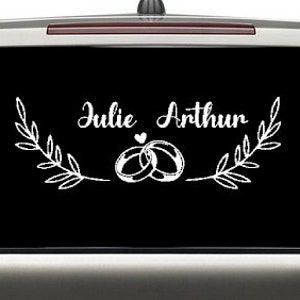 Customizable car stickers. Wedding car sticker. Just Married Stickers