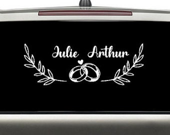Customizable car stickers. Wedding car sticker. Just Married Stickers