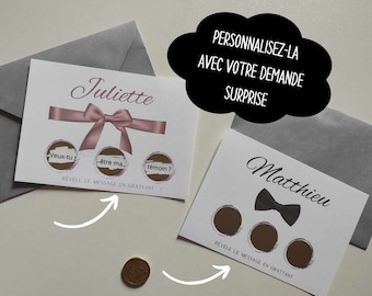 Carte à gratter amusante et originale pour demande spéciale.