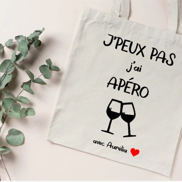 Tote bag Personnalisé j'peux pas j'ai ...,Nombreux modèles ! sac de toile cabas, message, humour,sac à offrir , personnalisable .