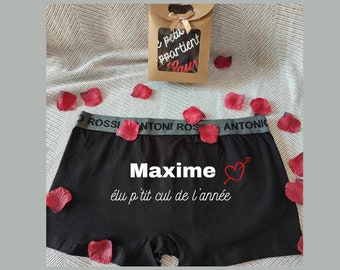 Boxer personnalisé , idée cadeau saint valentin, caleçon homme à offrir ! envoi gratuit en 24 h