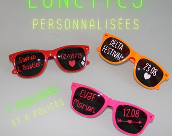 Gafas de sol personalizadas para eventos especiales: bodas, despedidas de soltero, cumpleaños y festivales.