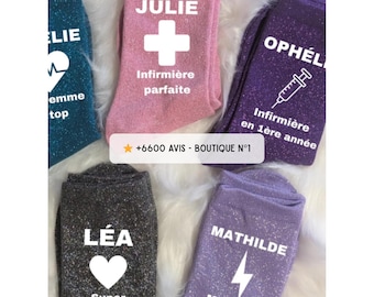 Calzini da infermiera glitterati - Regalo per infermieri, operatori sanitari, idea regalo per Natale/compleanno, ringraziamento all'insegnante, regalo divertente per chi si prende cura degli altri
