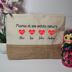 Grande Trousse personnalisée, Cadeau Mamie ou Maman. 6 couleurs au choix image 1