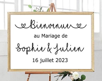 Stickers personnalisés pour panneau de bienvenue Mariage Décoration artisanale / Autocollant mariage pour panneau de bienvenue