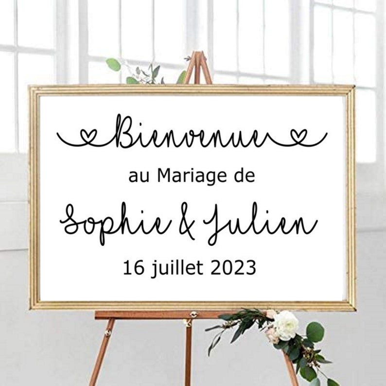 Stickers personnalisés pour panneau de bienvenue Mariage Décoration artisanale / Autocollant mariage pour panneau de bienvenue image 1