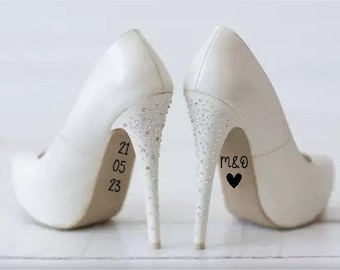 Stickers  chaussures mariée personnalisées, autocollant chaussures mariage.