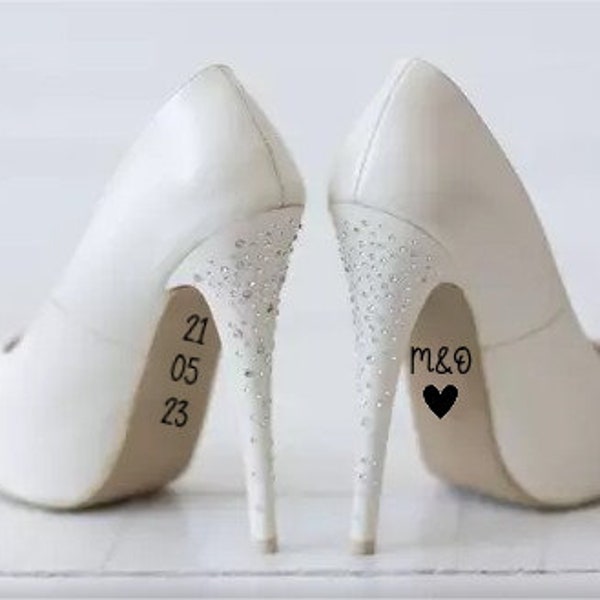Personalized bridal shoe stickers, wedding shoe sticker.