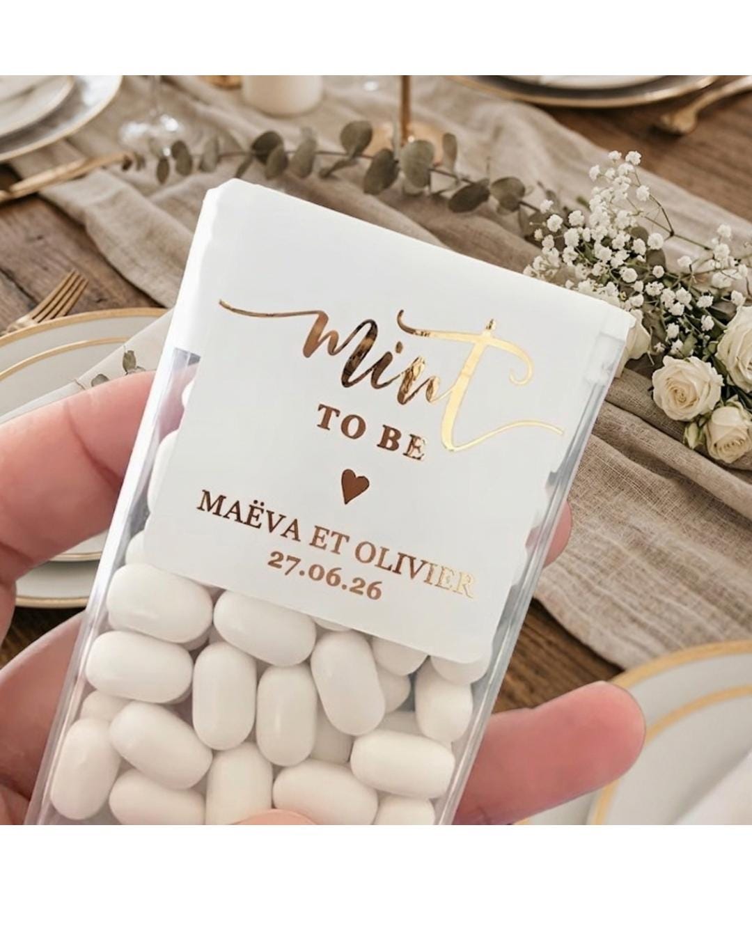 Personalized Tic Tac Wedding Tags - 