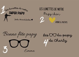 Étui à Lunettes Rigide Cadeau Pour Grand-père - Noir Nacré, Motif 'Meilleur Papi Du Monde' - Avec Chiffon Microfibre