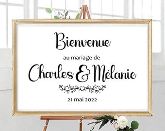 Stickers personnalisés pour panneau de bienvenue Mariage Décoration artisanale / Autocollant mariage pour panneau de bienvenue