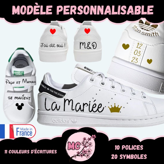Stickers autocollant chaussures mariée, autocollant basket mariage, Stickers mariage personnalisé