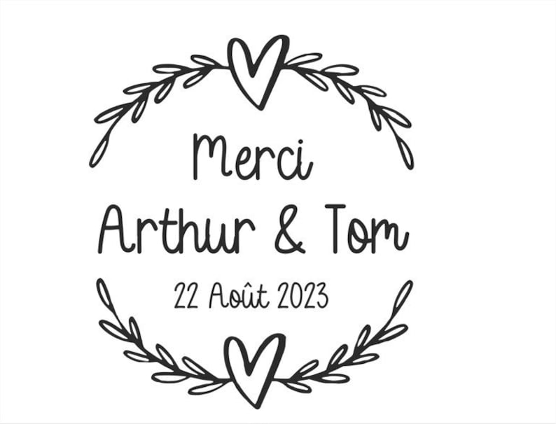 Stickers pour URNE personnalisation mariage/baptème/anniversaire/EJF Autocollants personnalisés & déco de mariage image 2