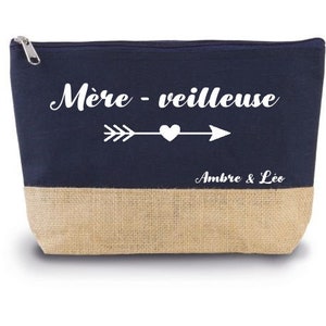 Grande Trousse personnalisée Cadeau noël unique pour Maman, Maîtresse, Nounou Expedition rapide en 24h Bleu navy