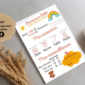 Baby Shower Prediction Sheet | Printable Game | Instant Download | PDF | Girl or Boy | Baby Shower Decoration