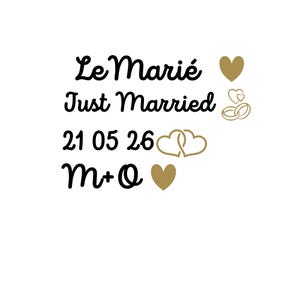 Set of 4 Personalized Wedding Shoe Stickers | Matte Vinyl | Sneakers or Heels | Bride, Groom, or Your Text Design | Chic Wedding Decor image 4