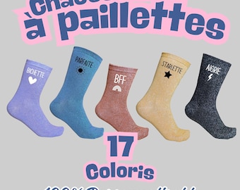 Personalized Sequin Socks - ideal Valentine&#39;s Day gift, women&#39;s birthday