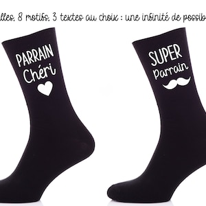 Personalized socks Godfather - Uncle - Godmother / An original and personalized gift for Christmas or any other occasion.
