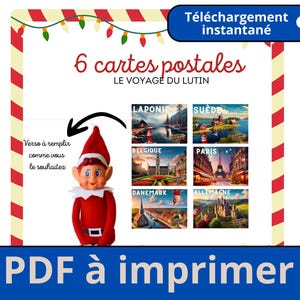 Kit "Le Voyage du Lutin" - 6 Cartes Postales pour une Aventure Magique PDF instantané