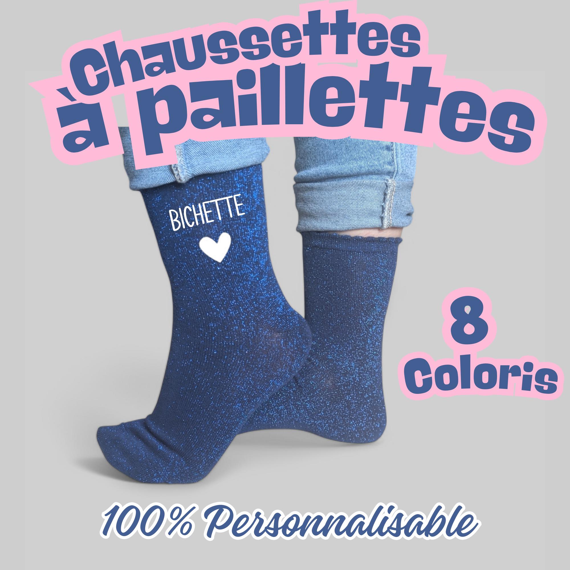Chaussettes Anniversaire Paillettes - Taille Unique 36-42 Avec Inscription Joyeux Anniversaire