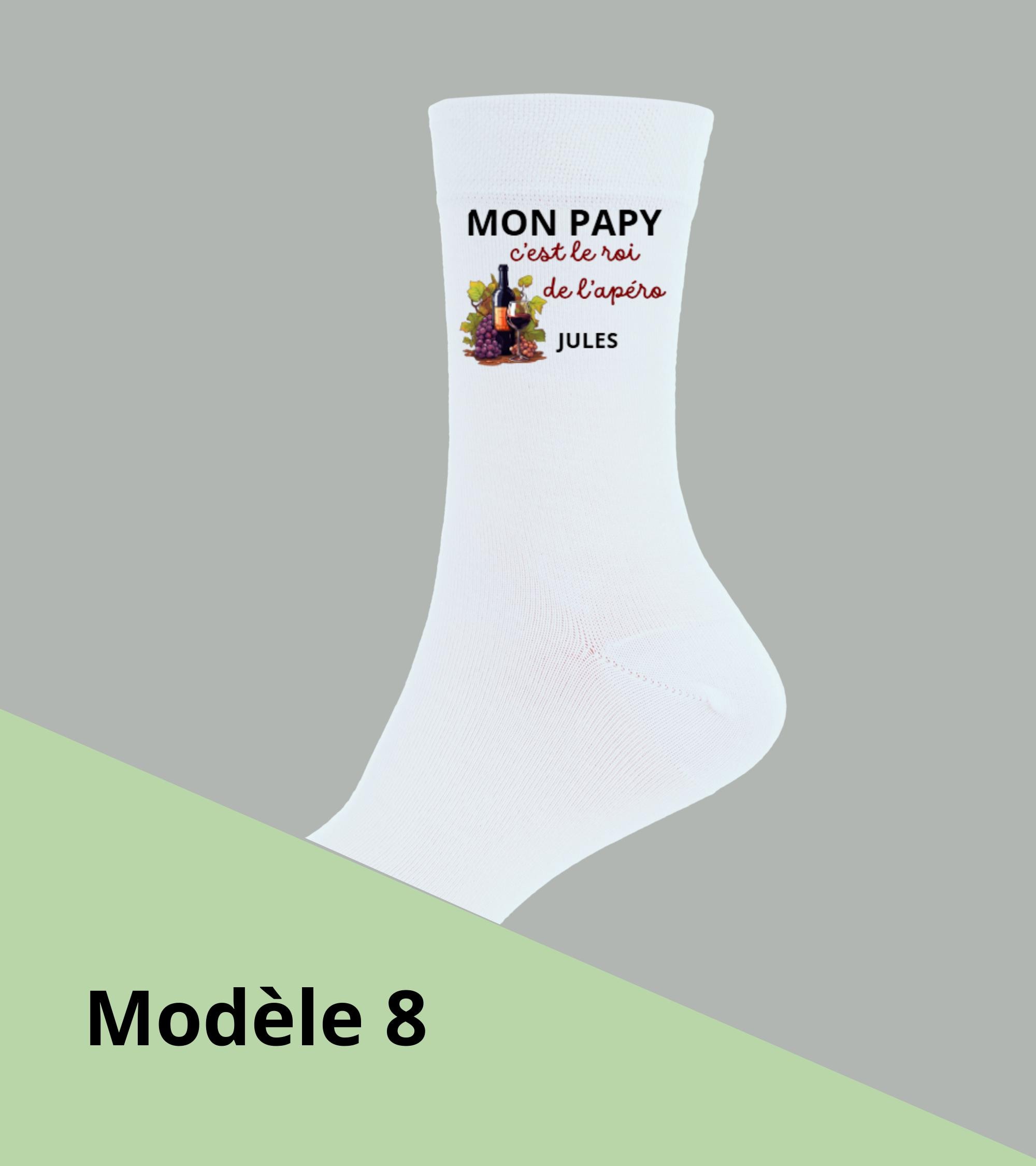 Chaussettes Super Papi Brodées - Coton 80%, Taille 38-46, Cadeau Anniversaire, Noël, Fête Des Grands-pères