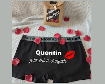 Boxer personnalisé , idée cadeau saint valentin, caleçon homme à offrir ! envoi gratuit en 24 h