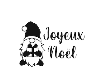 Gnome de noël  flex thermocollant couleurs et dimensions au choix