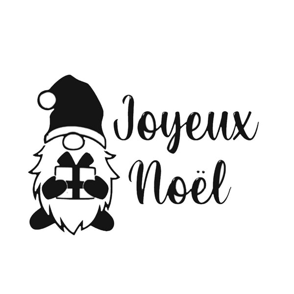 Gnome de noël  flex thermocollant couleurs et dimensions au choix