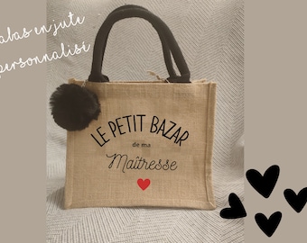 Personalized burlap tote bag - customizable text - Large personalized tote - Customizable tote / Dispatch within 24 hours!