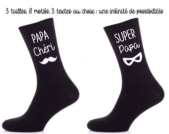 Chaussettes personnalisées Papa - Un cadeau original et personnalisé pour la fête des pères , Noël ou tout autre occasion.