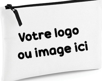 Trousse blanche et noire à personnaliser avec votre logo ou image