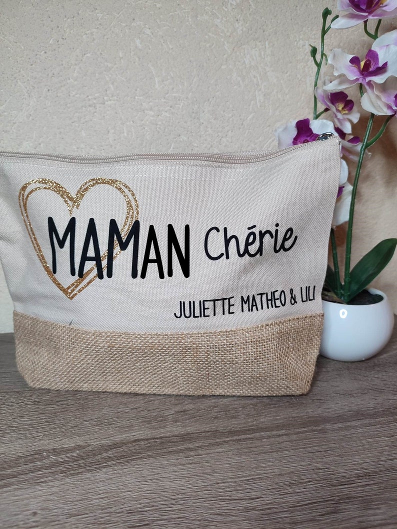 Grande Trousse personnalisée, Cadeau maman à personnaliser avec prénoms. image 1