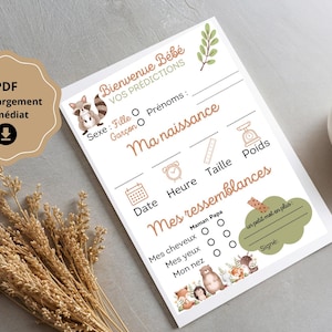 Baby Shower Prediction Sheet | Printable Game | Instant Download | PDF | Girl or Boy | Baby Shower Decoration