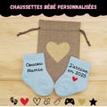 Personalized baby socks: Ideal gift to announce a pregnancy product logo
